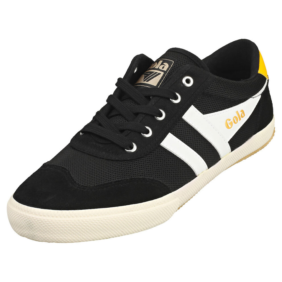 (7) Gola Badminton Mesh Mens Casual Trainers in Black White