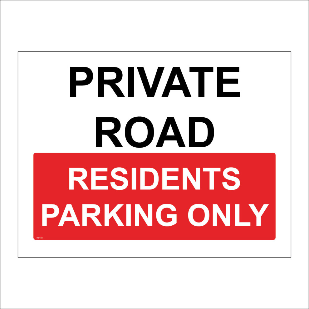 (400 x 300mm - 16 x 12, C - Dibond / Composite Aluminium) VE433 Private Road Residents Parking Only Sign Vehicles Zone Area 600mm x 450mm B - Magnetic-image-OPC-PB8XB7D-NEW