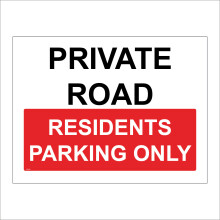 (400 x 300mm - 16 x 12, E - 3mm Standard Foamex Foamboard) VE433 Private Road Residents Parking Only Sign Vehicles Zone Area 600mm x 450mm B - Magnetic - Vehicle Grade