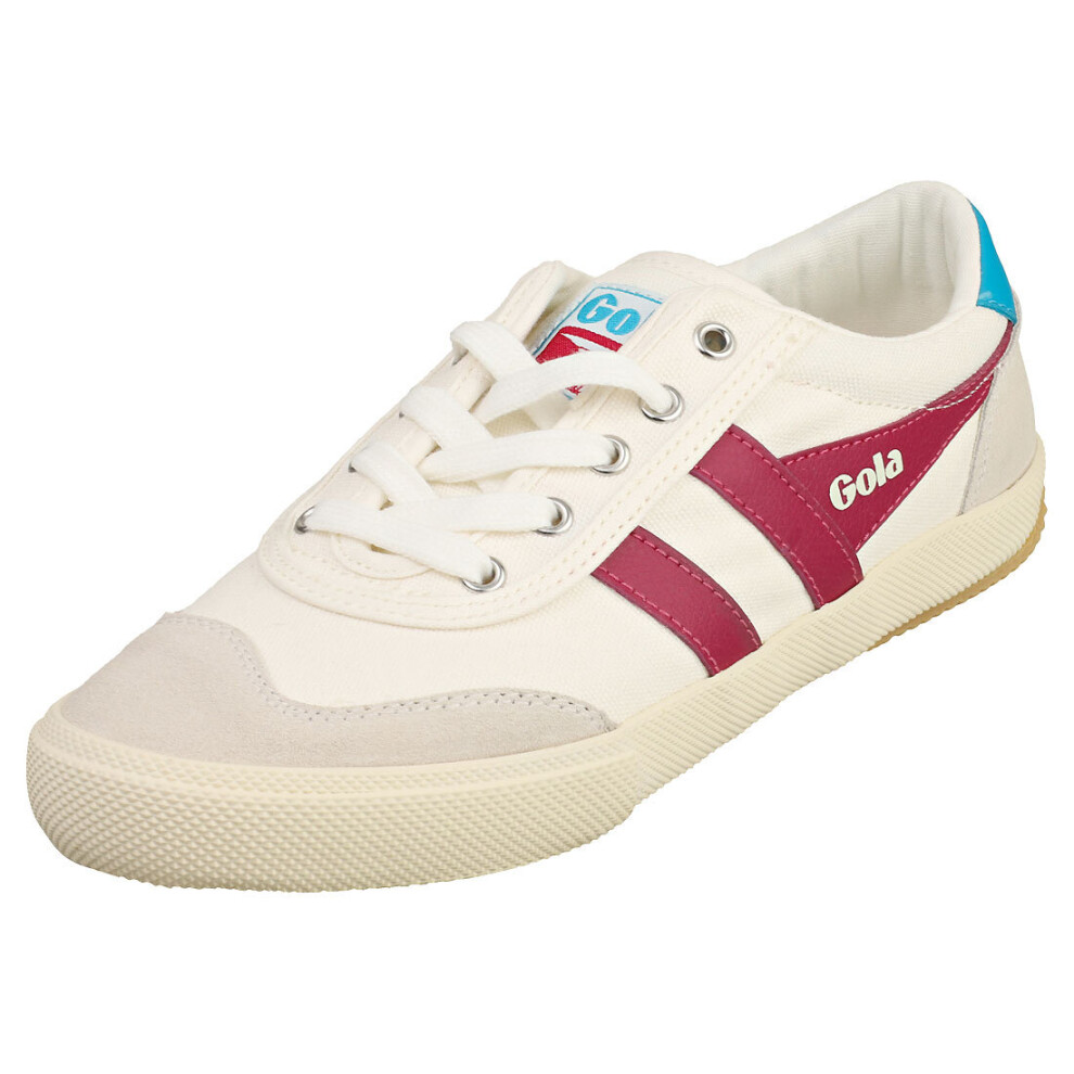 (7) Gola Badminton Womens Casual Trainers in Off White Fucshia