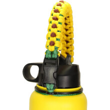 (Yellow) Paracord Handle Water Bottle Cup Rope Sunflower Braided Parachute Strap For Hydro Flask