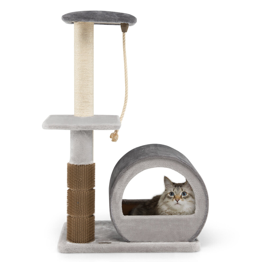 Multi-level Cat Tree Tower Modern Cat Tree Condo w/Top Perch Grey