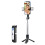(Black) Wireless Bluetooth Selfie Stick Tripod Extendable Phone Stand With Detachable Fill Light 1