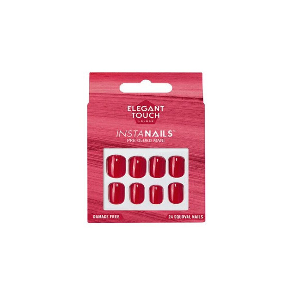 Elegant Touch InstaNails 24 Squoval Nails Born Red