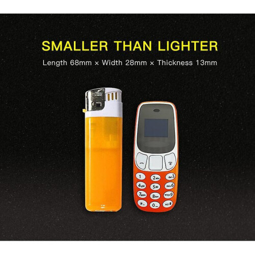 (Orange) Mini Mobile Phone Keypad Wireless Portable Bluetooth Non Smart Mobile Phone 1
