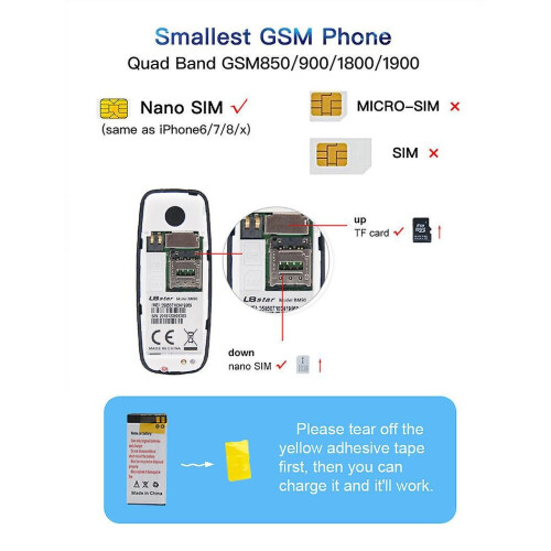 (Orange) Mini Mobile Phone Keypad Wireless Portable Bluetooth Non Smart Mobile Phone 2