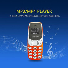(Orange) Mini Mobile Phone Keypad Wireless Portable Bluetooth Non Smart Mobile Phone
