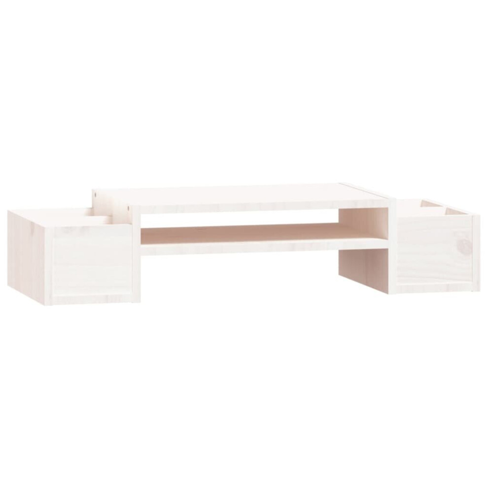 (White) vidaXL Solid Wood Pine Monitor Stand Multi Colours 100x27.5x15cm/70x27.5x15cm