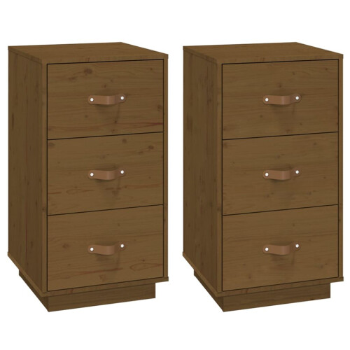 VidaXL (Honey brown) vidaXL 1/2x Solid Wood Pine Bedside Cabinet Nightstand End Table Multi Colours