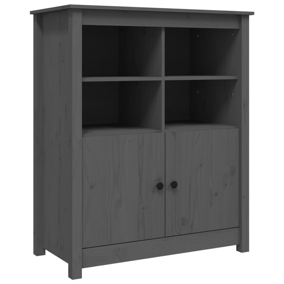 (Grey) vidaXL Solid Wood Pine Sideboard Side Cabinet Home Organiser Multi Colours