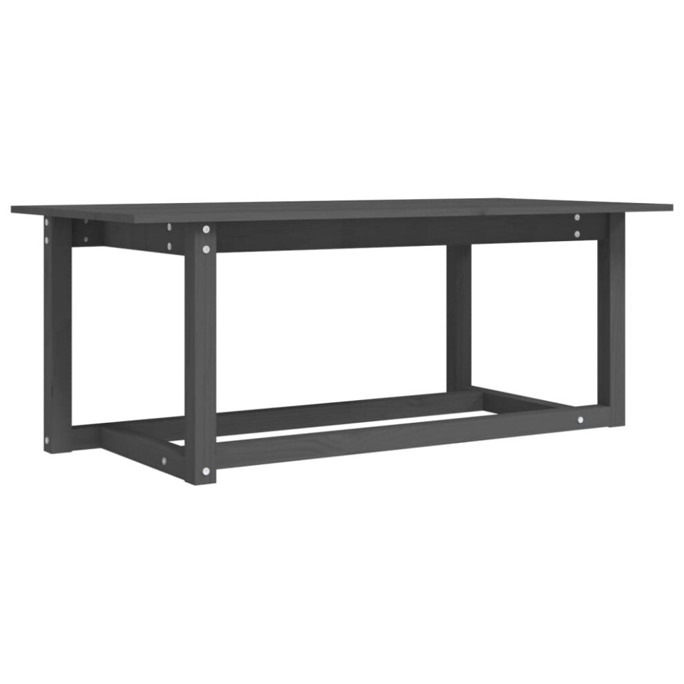 VidaXL Coffee Table - Grey - Solid Pine Wood - 110x55x45 cm - Image 2