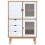 VidaXL (Brown and white) vidaXL Solid Wood Pine Highboard Indoor Storage Buffet Cabinet Multi Colours 2
