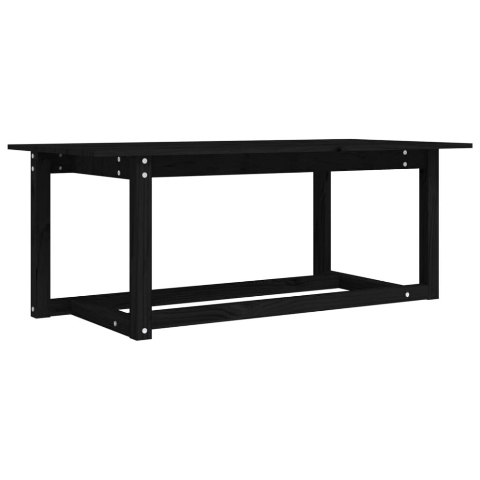 Vidaxl (Black, 110 X 55 X 45 Cm) Solid Wood Pine Coffee Table Multi Colours 110X55x45 Cm/50X50x45 Cm