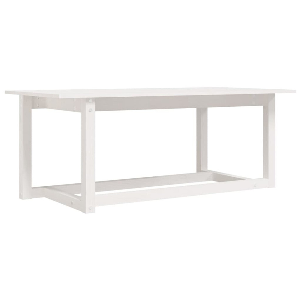 Vidaxl (White, 110 X 55 X 45 Cm) Solid Wood Pine Coffee Table Multi Colours 110X55x45 Cm/50X50x45 Cm