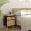 VidaXL (Black, 2) vidaXL 1/2x Solid Wood Pine Bedside Cabinet Natural Rattan Table Multi Colours 3