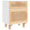 VidaXL (White, 1) vidaXL 1/2x Solid Wood Pine Bedside Cabinet Natural Rattan Table Multi Colours 2