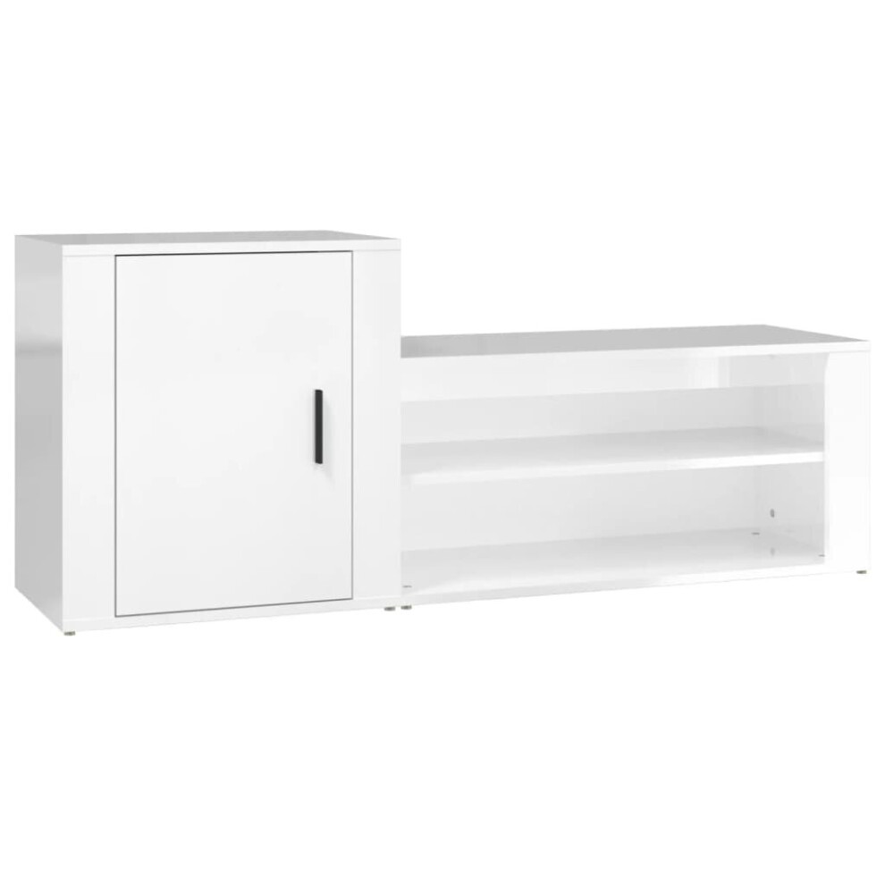 (High gloss white) vidaXL Shoe Cabinet Engineered Wood Home Shoe Storage Organiser Multi Colours