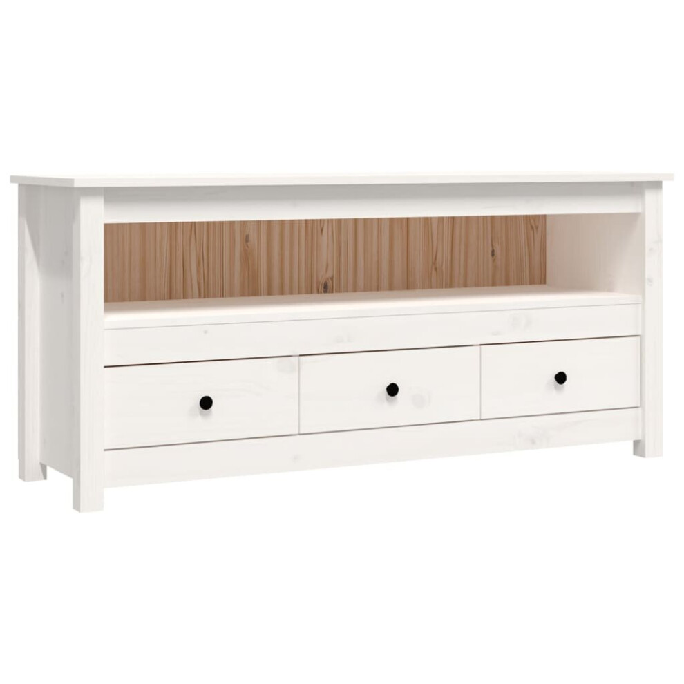 Vidaxl (White) Solid Wood Pine Tv Cabinet Tv Stand Media Hifi Cabinet Multi Colours