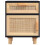 VidaXL (Black, 2) vidaXL 1/2x Solid Wood Pine Bedside Cabinet Natural Rattan Table Multi Colours 5