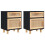 VidaXL (Black, 2) vidaXL 1/2x Solid Wood Pine Bedside Cabinet Natural Rattan Table Multi Colours 1