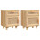 VidaXL (Brown, 2) vidaXL 1/2x Solid Wood Pine Bedside Cabinet Natural Rattan Table Multi Colours 2