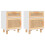 VidaXL (White, 2) vidaXL 1/2x Solid Wood Pine Bedside Cabinet Natural Rattan Table Multi Colours 1