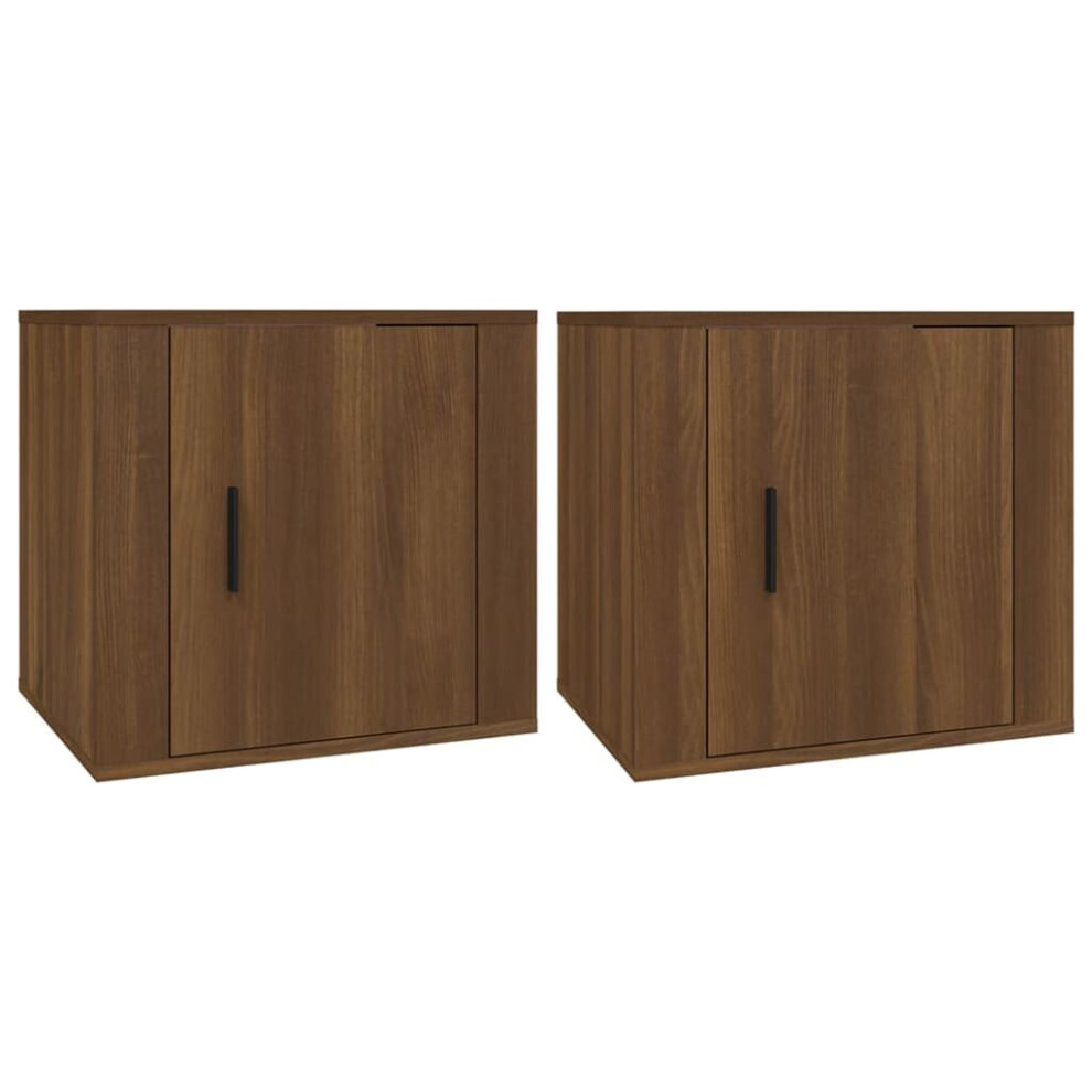 Vidaxl (Brown Oak, 2 X Bedside Cabinet) 1/2X Bedside Cabinet White End Table Indoor Nightstand Telephone Stand