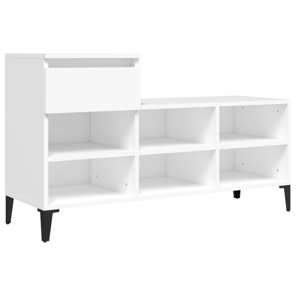 Vidaxl (White) Shoe Cabinet Engineered Wood Home Shoe Storage Organiser Multi Colours
