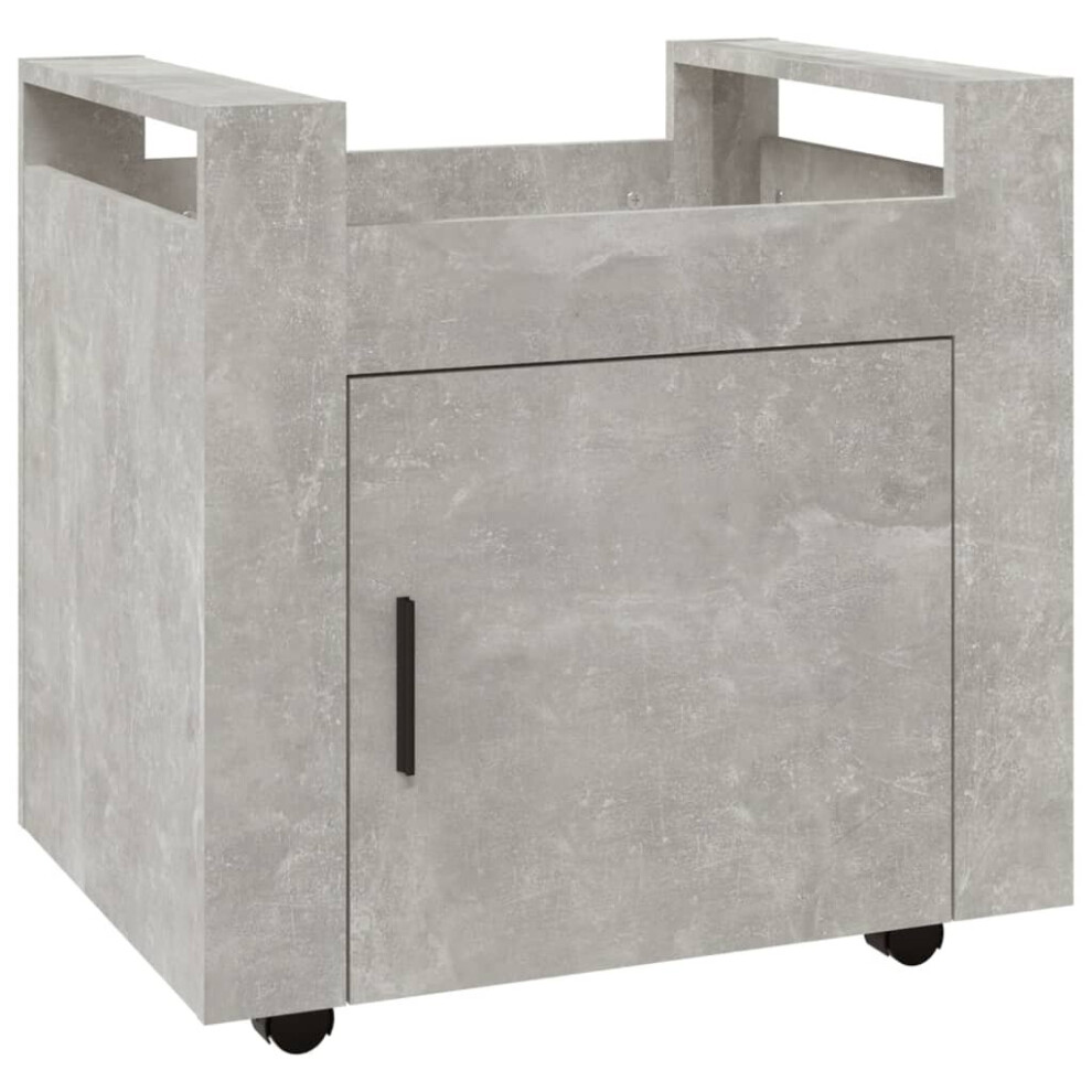 Vidaxl (Concrete Grey) Desk Trolley Engineered Wood Office Under Storage Trolley Multi Colours