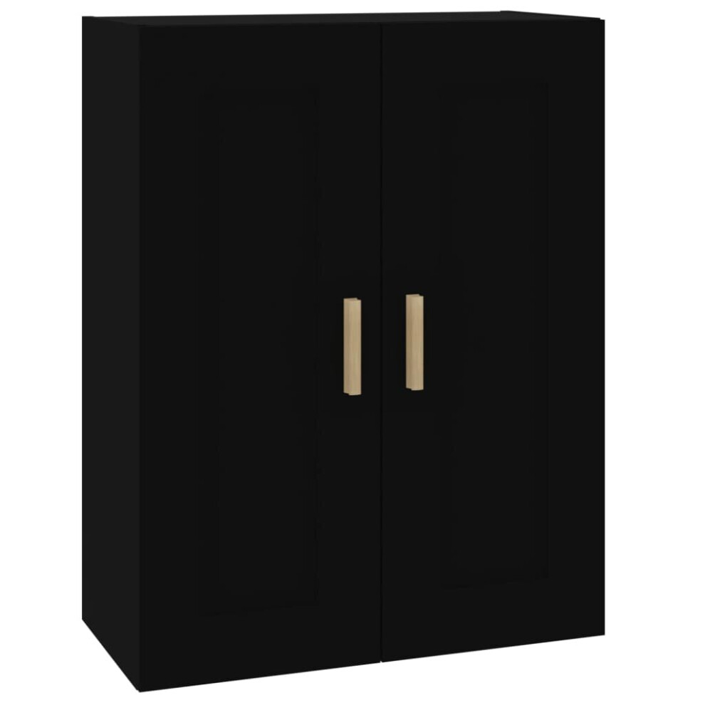 Vidaxl (Black) Wall Cabinet Hanging Storage Cabinet Wall Cupboard Engineered Wood Black