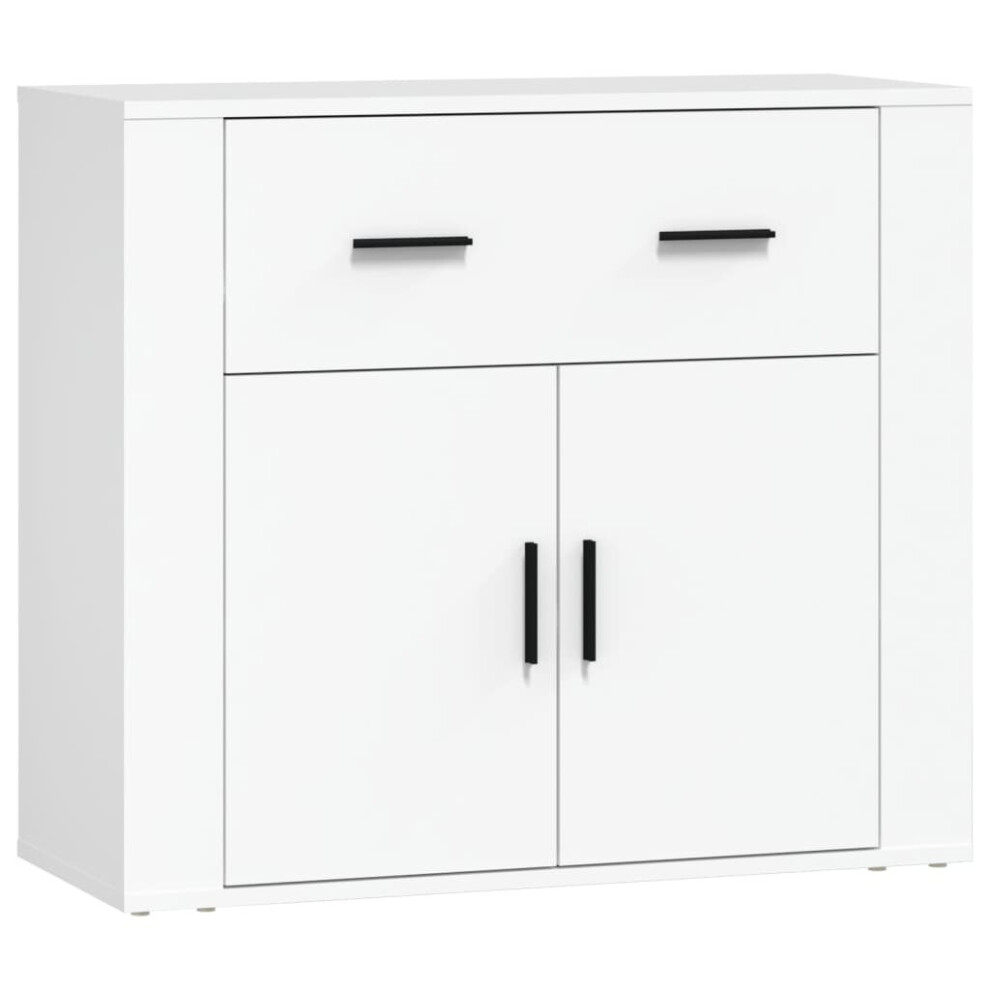 Vidaxl (White) Sideboard Side Cabinet Storage Cupboard Home Organiser Engineered Wood