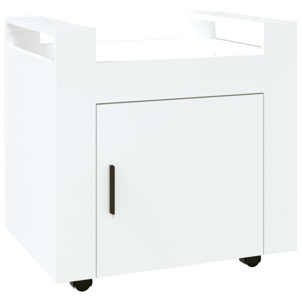 (High gloss white) vidaXL Desk Trolley Engineered Wood Office Under Storage Trolley Multi Colours