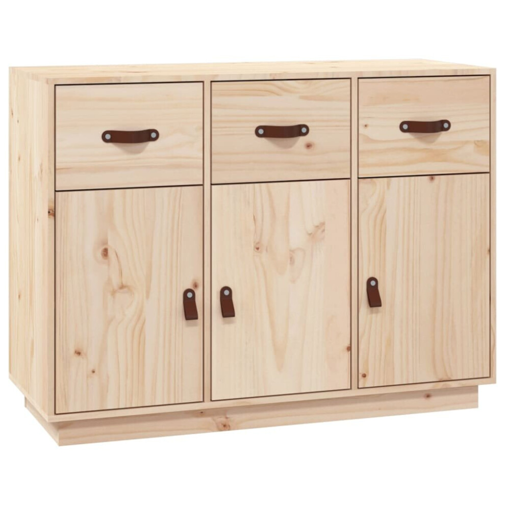 (Brown) vidaXL Solid Wood Pine Sideboard Wooden Side Cabinet Cupboard Multi Colours