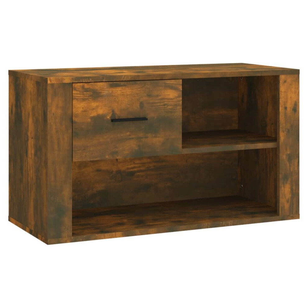 Vidaxl (Smoked Oak) Shoe Cabinet Engineered Wood Shoe Storage Cupboard Rack Multi Colours