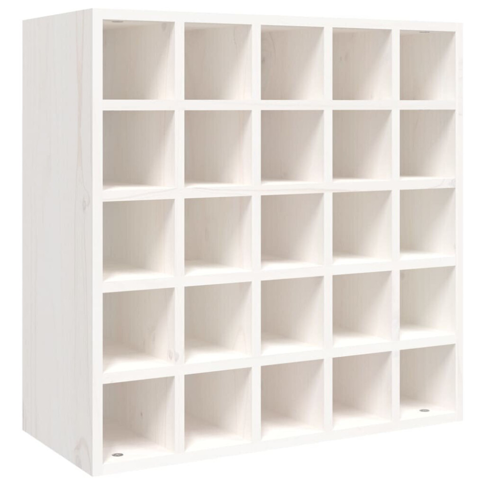 vidaXL 25 Bottle Freestanding Wine Cabinet White Pine - Image 2