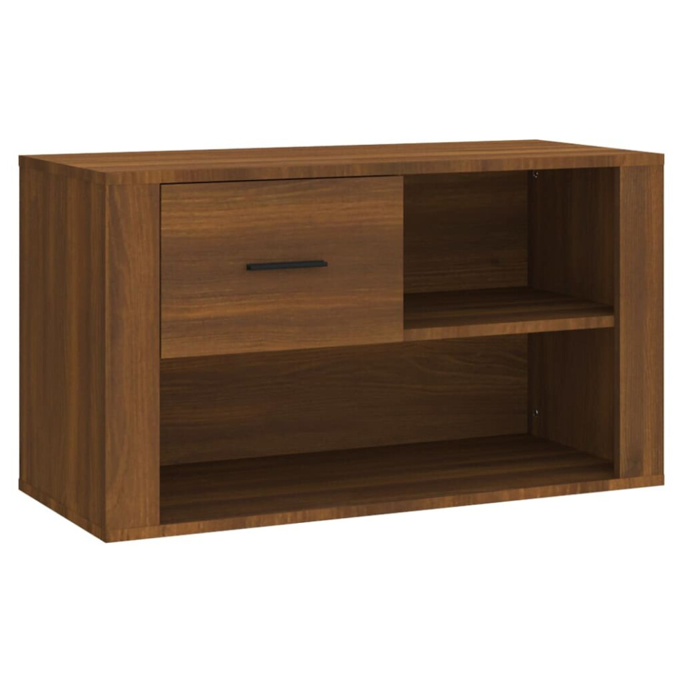 Vidaxl (Brown Oak) Shoe Cabinet Engineered Wood Shoe Storage Cupboard Rack Multi Colours