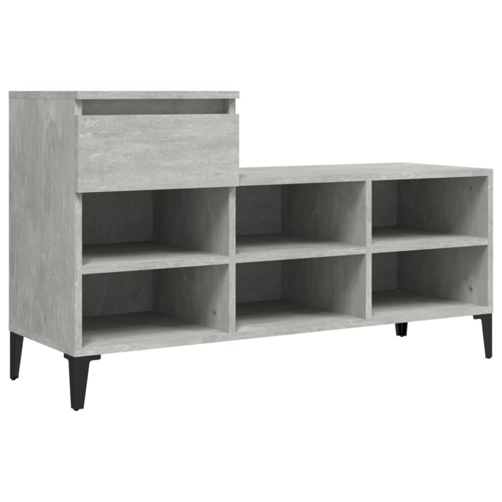 Vidaxl (Concrete Grey) Shoe Cabinet Engineered Wood Home Shoe Storage Organiser Multi Colours