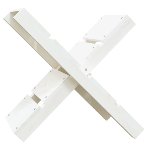 VidaXL (White) vidaXL Solid Wood Pine Log Holder Rack Lumber Storage Carrier Multi Colours 1
