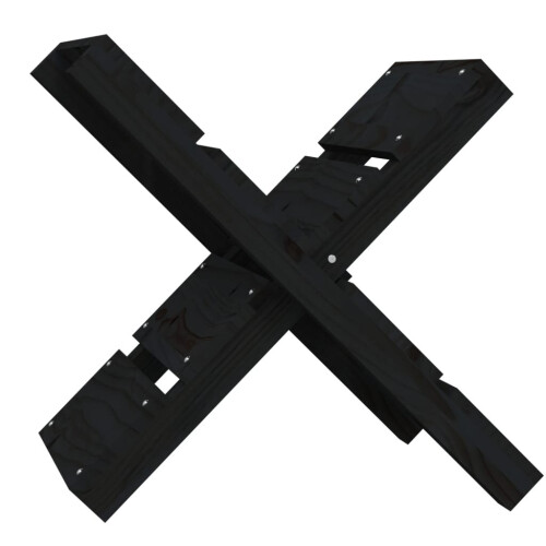 VidaXL (Black) vidaXL Solid Wood Pine Log Holder Rack Lumber Storage Carrier Multi Colours 1