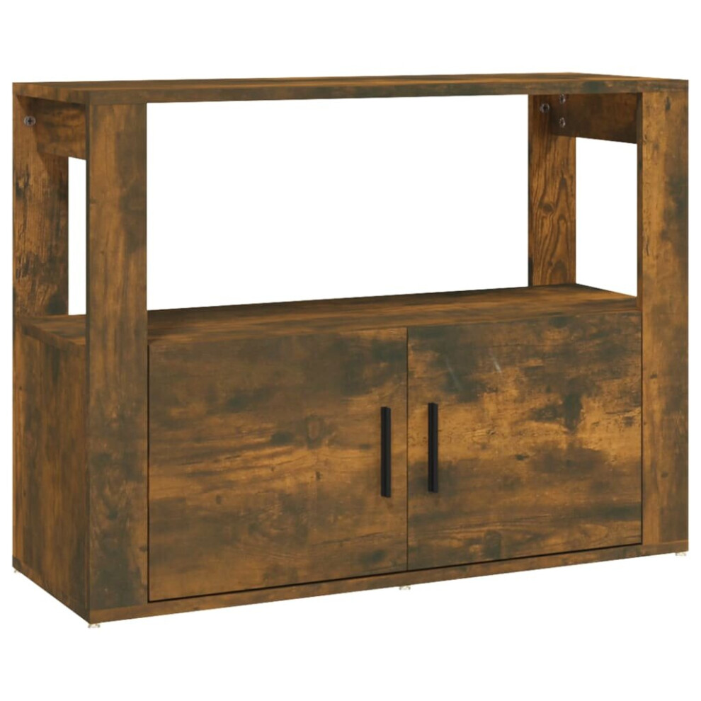 VidaXL Sideboard Smoked Oak Engineered Wood Brown 80x30x60 cm - Elegant Storage Solution - Image 2