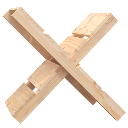 VidaXL (Brown) vidaXL Solid Wood Pine Log Holder Rack Lumber Storage Carrier Multi Colours