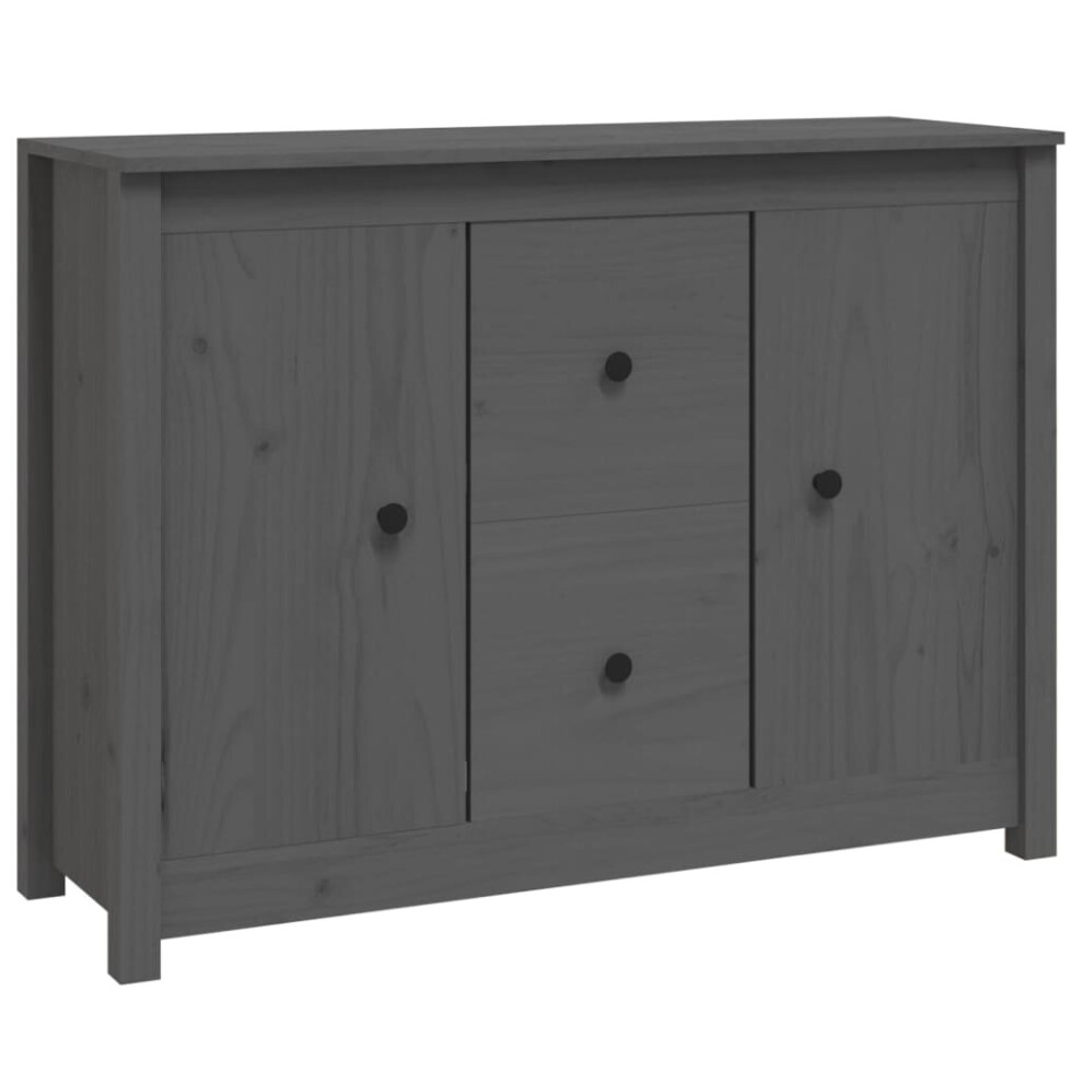 Vidaxl (Grey) Solid Wood Pine Sideboard Side Cabinet Home Organiser Multi Colours Grey