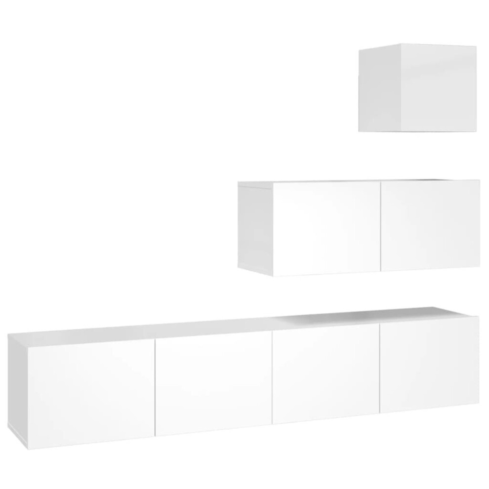 (High gloss white, 80 x 30 x 30 cm (W x D x H)) vidaXL TV Cabinet Set Engineered Wood Media TV Console Multi Colours 1/4 Piece