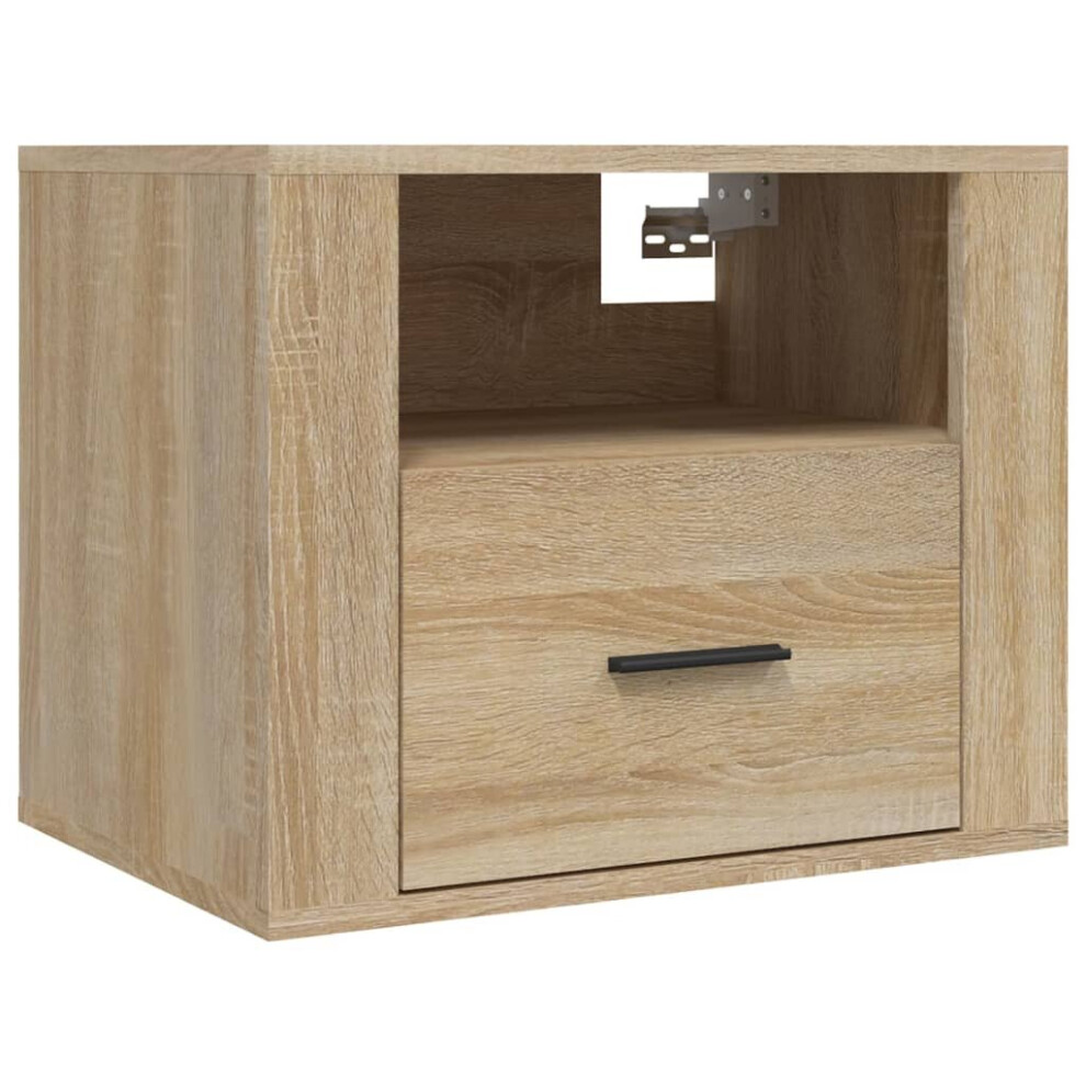 (Sonoma oak, 1 x Bedside cabinet) vidaXL 1/2x Wall-mounted Bedside Cabinet Floating Bedside Unit Multi Colours