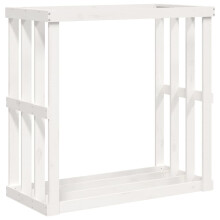 (White, 108 x 52 x 106 cm) vidaXL Outdoor Log Holder Honey Brown Wooden Firewood Stand Solid Wood Pine