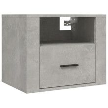 (Concrete grey, 1 x Bedside cabinet) vidaXL 1/2x Wall-mounted Bedside Cabinet Floating Bedside Unit Multi Colours