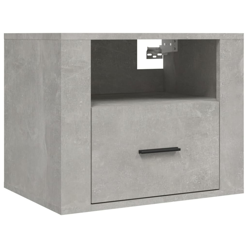 Vidaxl (Concrete Grey, 1 X Bedside Cabinet) 1/2X Wall-Mounted Bedside Cabinet Floating Bedside Unit Multi Colours