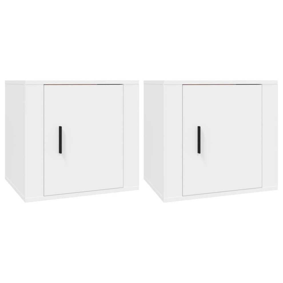 (White, 2 x Bedside cabinet) vidaXL 1/2x Bedside Cabinet White End Table Indoor Nightstand Telephone Stand