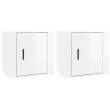 (High gloss white, 2 x Bedside cabinet) vidaXL 1/2x Bedside Cabinet White End Table Indoor Nightstand Telephone Stand