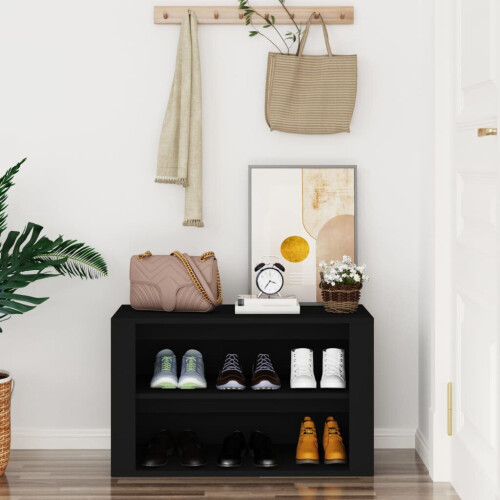 VidaXL (Black) vidaXL Shoe Rack Engineered Wood Hallway Shoe Storage Cupboard Multi Colours 2